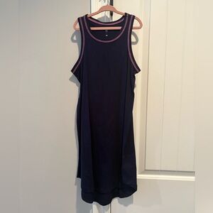 NWT Girls Sleeveless Navy Dress with Pink Trim